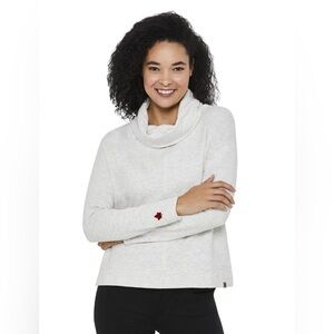 Canadiana Women’s Drop Shoulder Fleece Top Beige Size M EUC